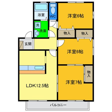 コスモタウンＤの物件間取画像